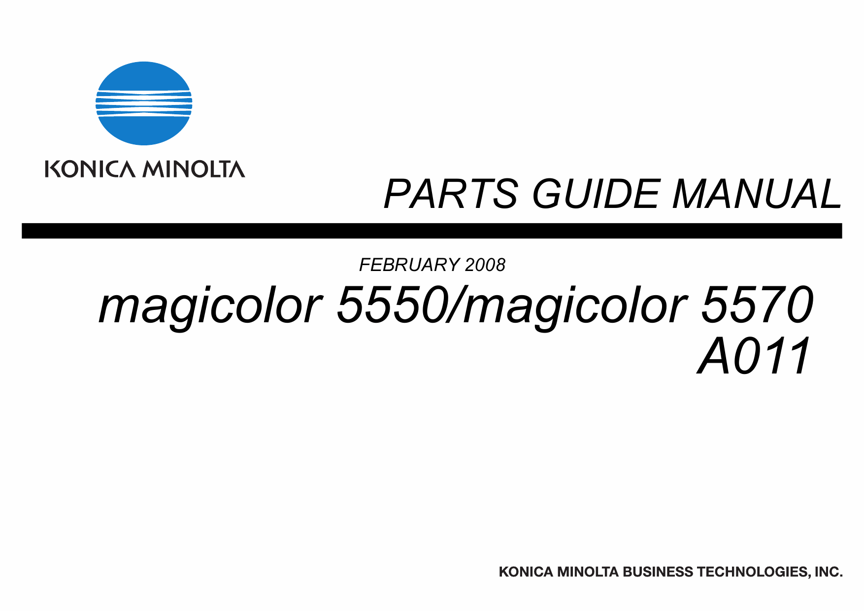 Konica-Minolta magicolor 5550 5570 A011 Parts Manual-1